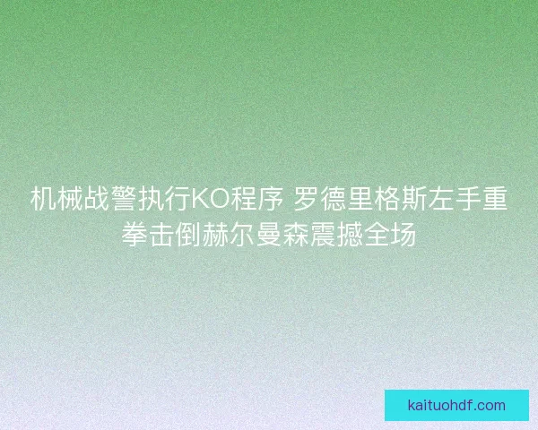 机械战警执行KO程序 罗德里格斯左手重拳击倒赫尔曼森震撼全场